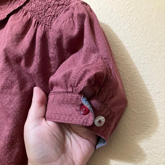 Isabella Sinclair Women's Button Parade Pink Polka Dot Cotton Blouse Size XS - Picture 4 of 6